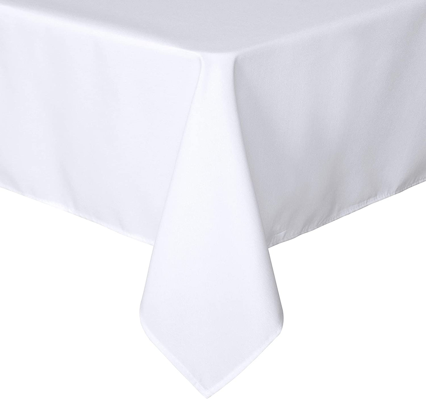 Rectangle Tablecloth - 60 X 102 Inch - Stain and Wrinkle Resistant Washable Polyester Table Cloth, Decorative Fabric Table Cover for Dining Table, Buffet Parties and Camping, White