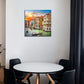 Wall Art Decor Poster Painting on Canvas Print Pictures Scenic Views of Venice Canal Boat Italy Town Landscape Framed Picture for Home Decoration Living Room Artwork