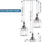 Crystal Pendant Ceiling Light Fixture for Kitchen Island,  Modern Mini Chandelier with Chrome Finished, 3-Light Pendant Lighting with E26 Ceramic Base, Adjustable Height