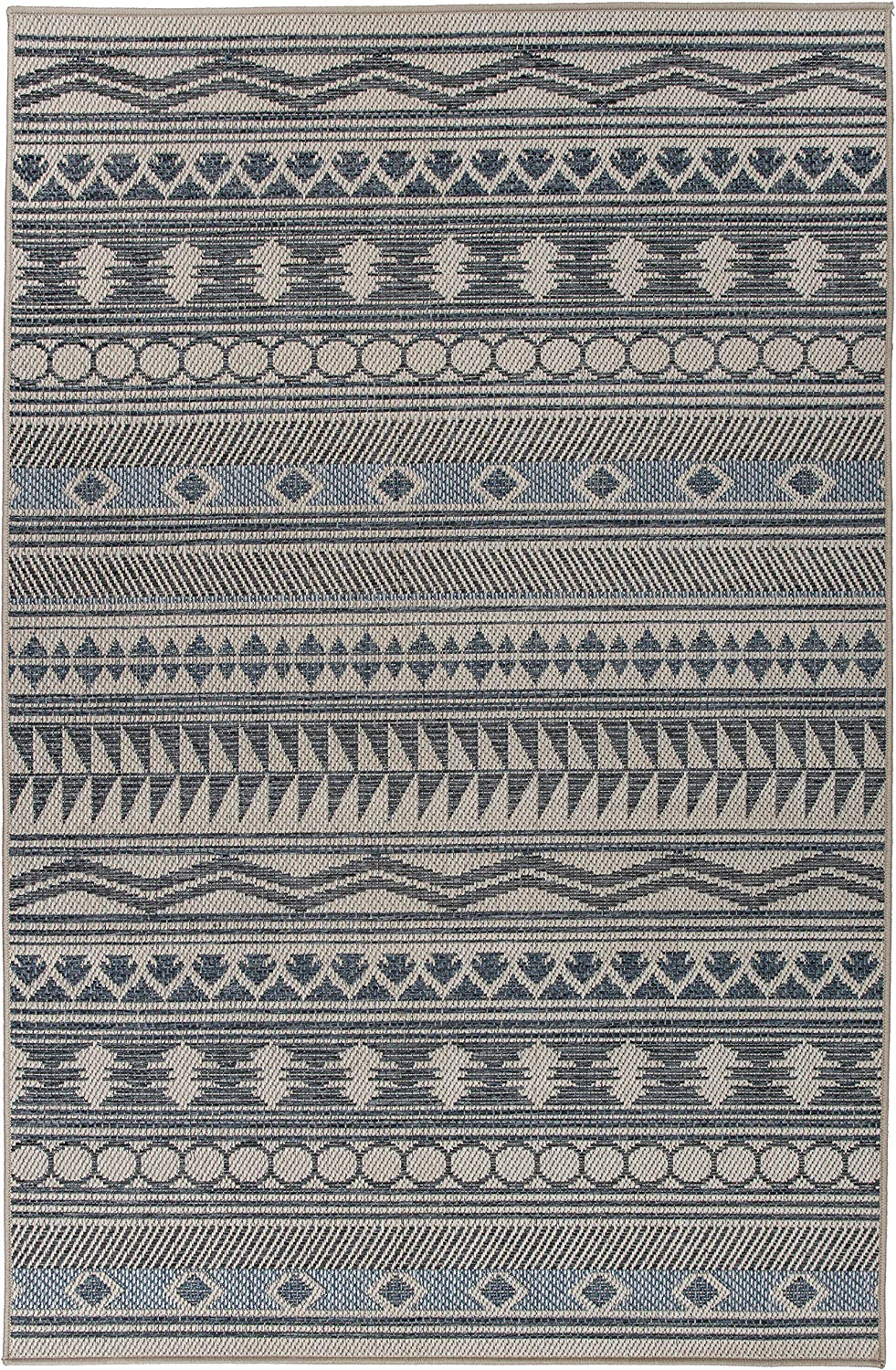 Bohemian Easy Cleaning for Patio Rugs,Deck Rugs,Balcony Rugs Indoor/Outdoor Area Rug 5' X 7' Cream