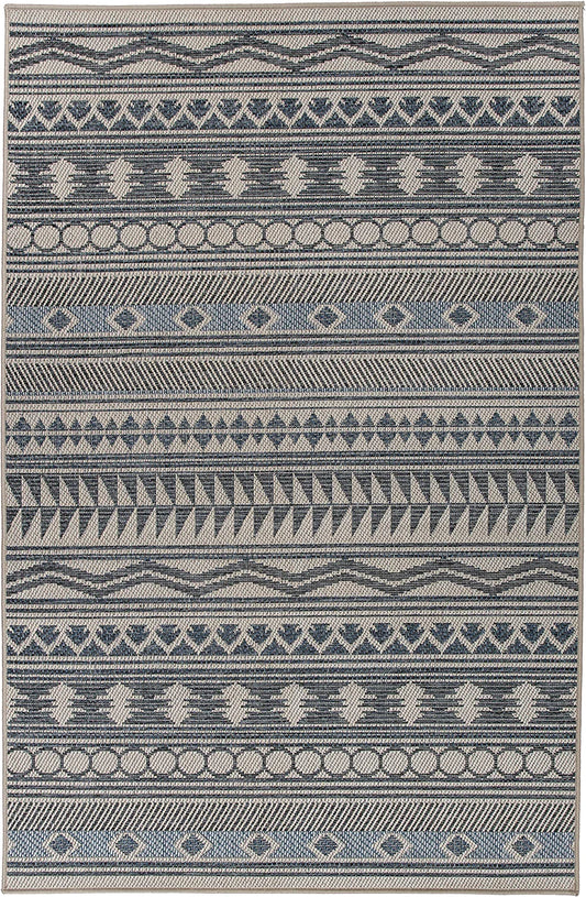 Bohemian Easy Cleaning for Patio Rugs,Deck Rugs,Balcony Rugs Indoor/Outdoor Area Rug 5' X 7' Cream
