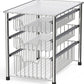 Stackable 3 Tier Sliding Basket Organizer Drawer, Chrome