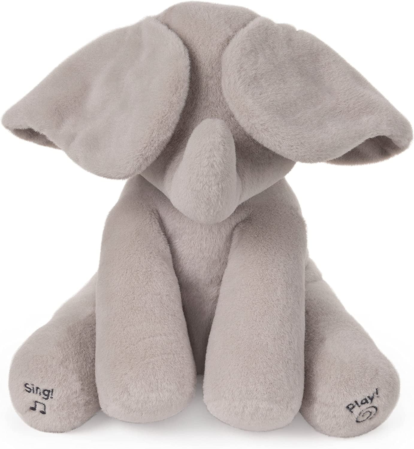 Baby  Official Animated Flappy the Elephant Stuffed Animal Baby Toy Plush for Baby Boys and Girls, Gray, 12" (Song Styles May Vary)