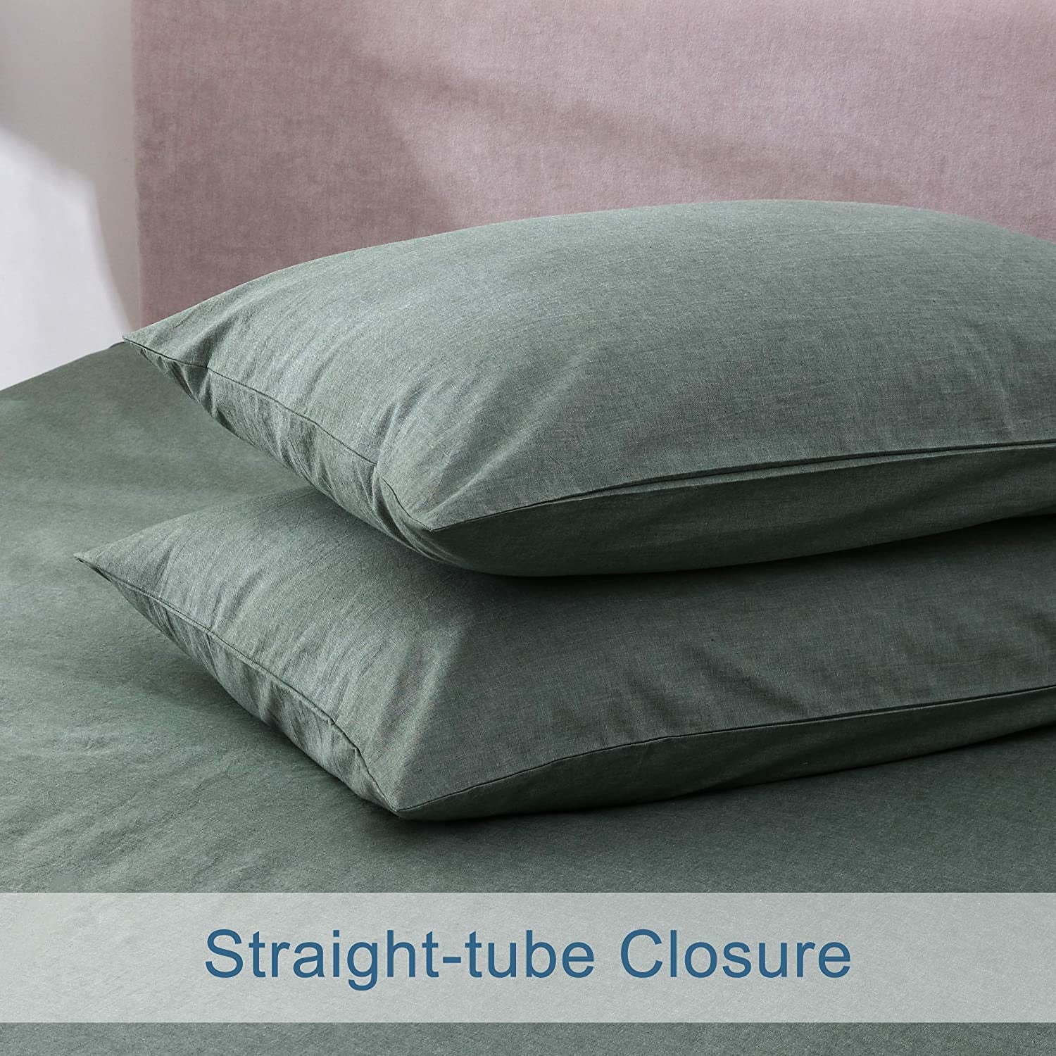 Ventidora Duvet Cover Set 100% Washed Cotton Linen-Like Texture 3 Piece Bedding Set Queen Size ,1200 Thread Count Luxury Soft and Comfortable,With Corner Ties(1 Duvet Cover+2 Pillowcases)