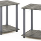 Simplistic Set of 2 End Table, French Oak Grey/Grey