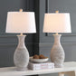 Lighting Collection Bentlee Rustic Grey 30-Inch Bedroom Living Room Home Office Desk Nightstand Table Lamp Set of 2 (LED Bulbs Included)