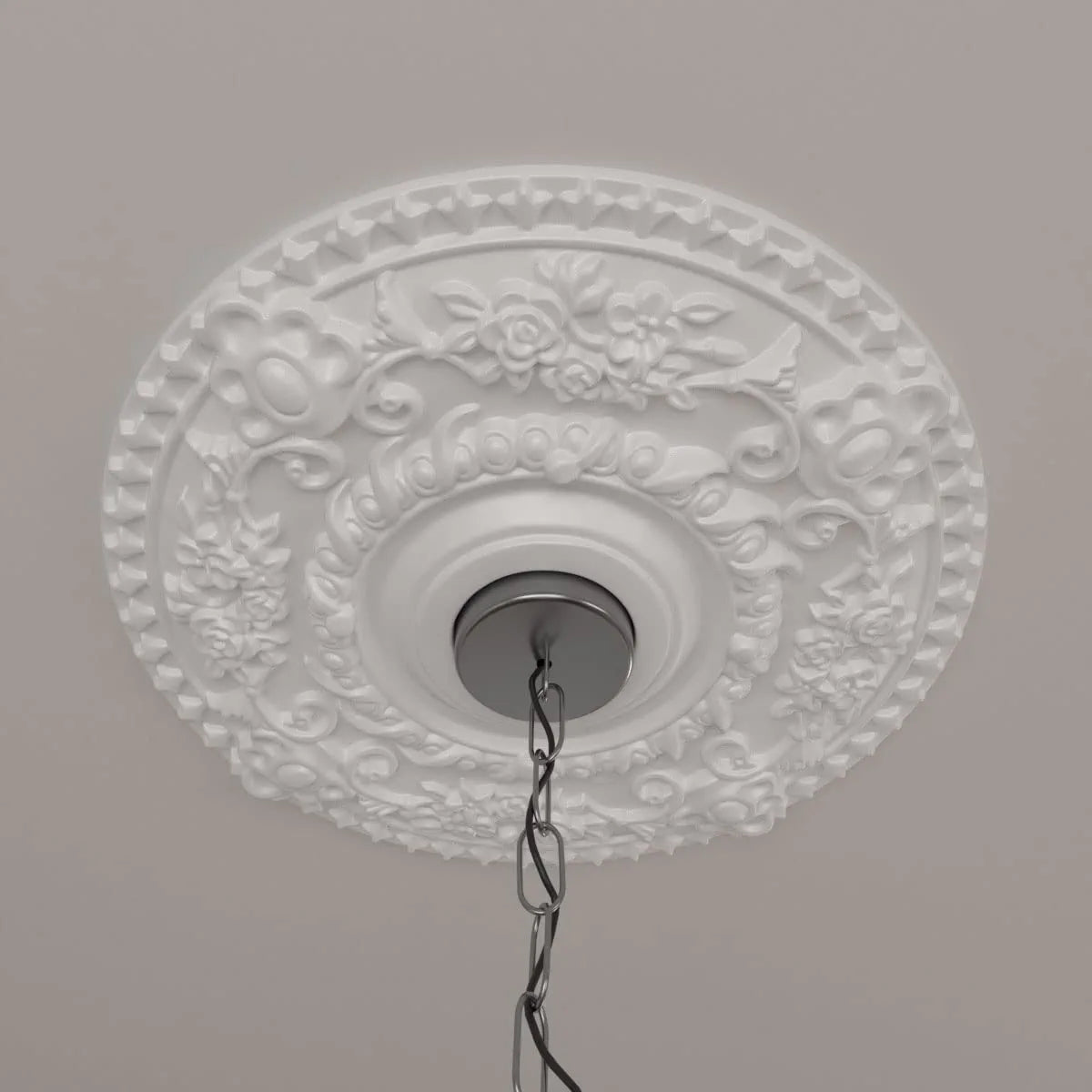 CM18RO Rose Ceiling Medallion, 18"OD X 3 1/2"ID X 1 1/2"P, Factory Primed