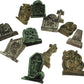 Set of 12 Miniature Tombstones for Halloween Decorations
