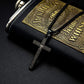 Cross Necklace for Men Cross Pendant STRENGTH Bible Verse Stainless Steel Necklace
