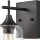 Industrial Glass Wall Sconces Lighting 2-Pack Bathroom Vanity Light Black Finish
