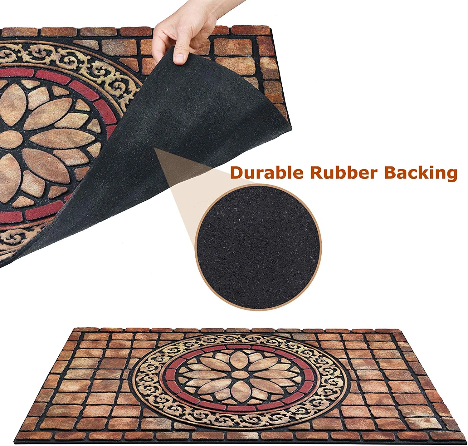 Entrance Door Mat Large 24 X 36 Inch Entry Way Doormat Front Door Rug Outdoor Heavy Duty Welcome Mat, Non Slip Rubber Back Low Profile for Garage, Patio, High Traffic Area, Rectangle Style