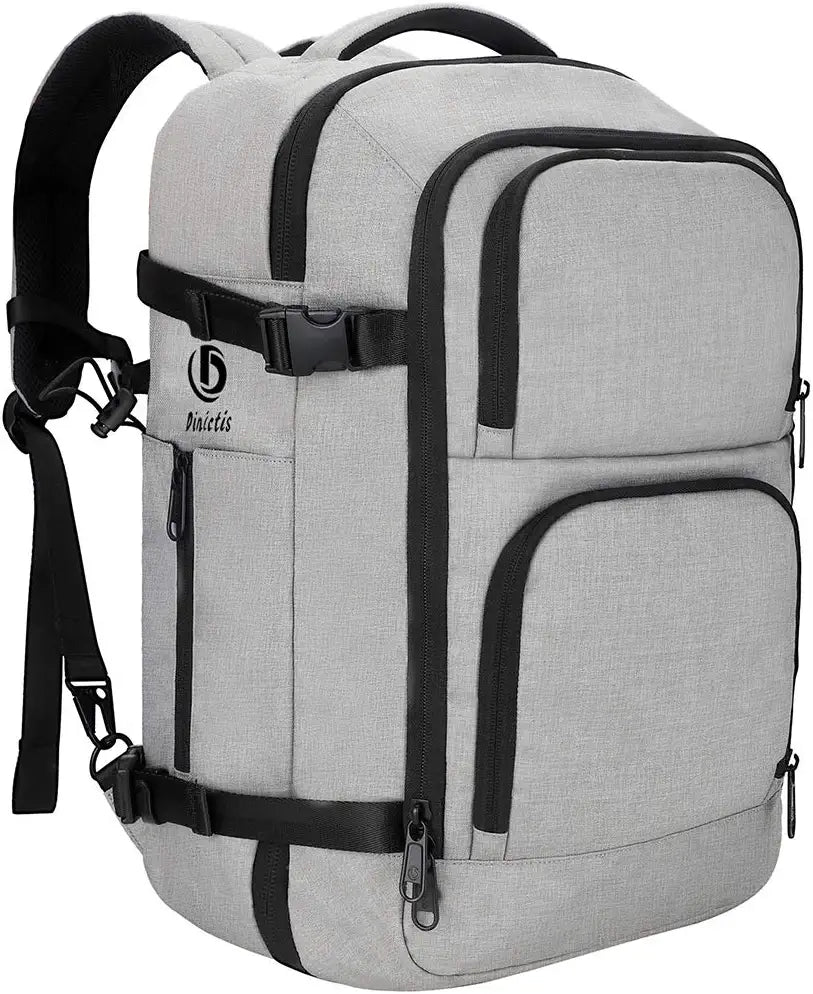 40L Travel Laptop Backpack for Men Women, Fit 17 Inch Notebook, Carry on Flight Approved Suitcase Backpack, Water Resistant Weekender Overnight Daypack, Grey