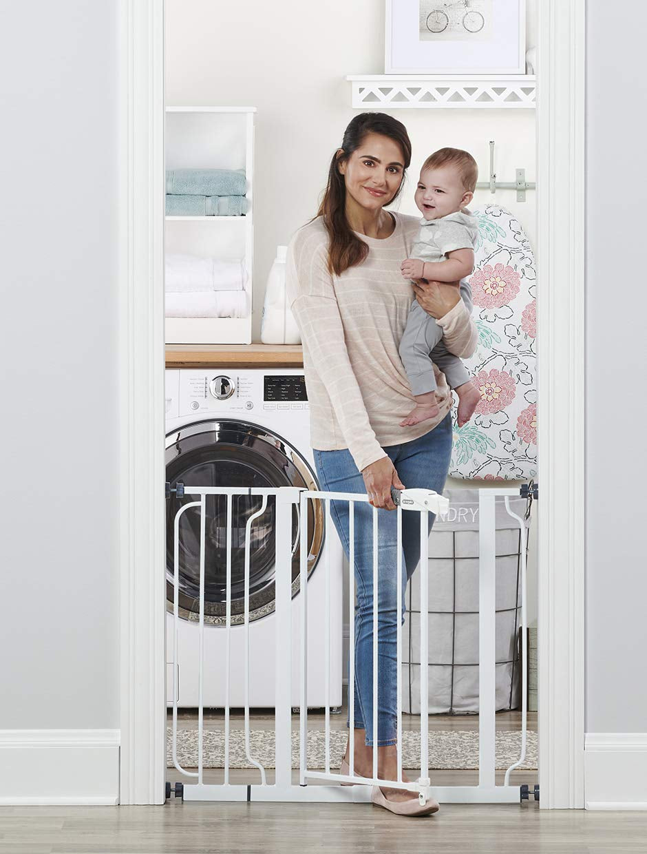 Easy Step 38.5-Inch Wide Walk Thru Baby Gate, Includes 6-Inch Extension Kit, 4 Pack Pressure Mount Kit, 4 Pack Wall Cups and Mounting Kit