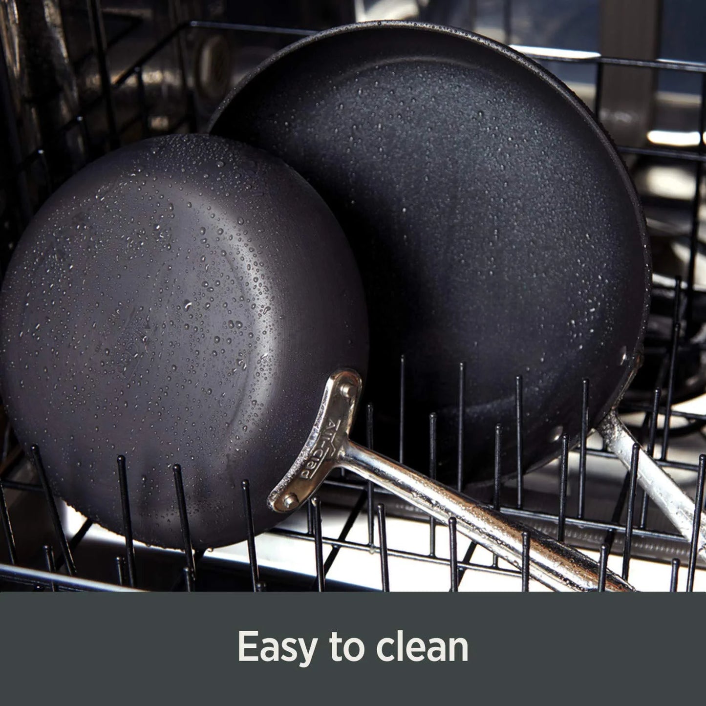 Essentials Nonstick Hard Anodized 8.5 and 10.5-Inch Fry Pans, 2 Piece, Grey