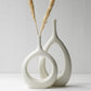 Ceramic Vase 2 Pack, White Modern Bud Vase, Ceramic Modern Vase Decor, Sculpture Decor, Fire Place Decoration, Mid Century Modern, Dia