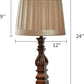 24" Table Lamp Set of 2 for Living Room Bedside Table Desk Lamps for Bedroom Kids Room Office Rustic Table Lamps Resin Brown