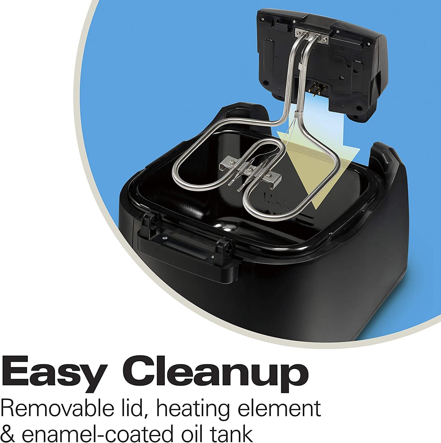 Electric Deep Fryer, Cool Touch Sides Easy to Clean Nonstick Basket, 8 Cups / 2 Liters Oil Capacity, Black