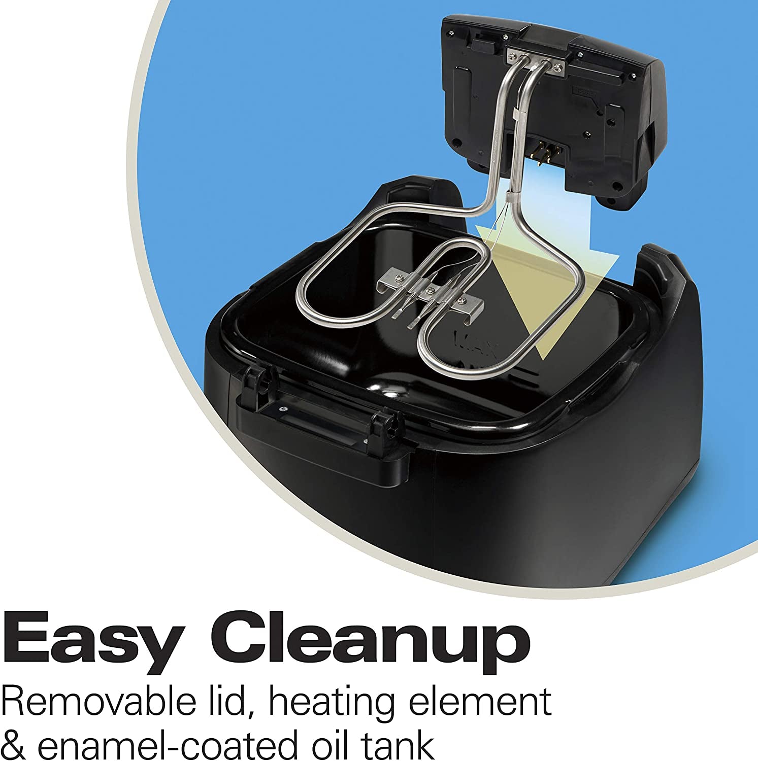 Electric Deep Fryer, Cool Touch Sides Easy to Clean Nonstick Basket, 8 Cups / 2 Liters Oil Capacity, Black