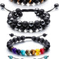 Adjustable Lava Rock Stone Essential Oil Diffuser Bracelet Braided Rope Stone Yoga Beads Bracelets for Men Women