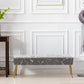 Duhome Elegant Lifestyle Ottoman Bench Gilding Velvet Uphplstered Grey