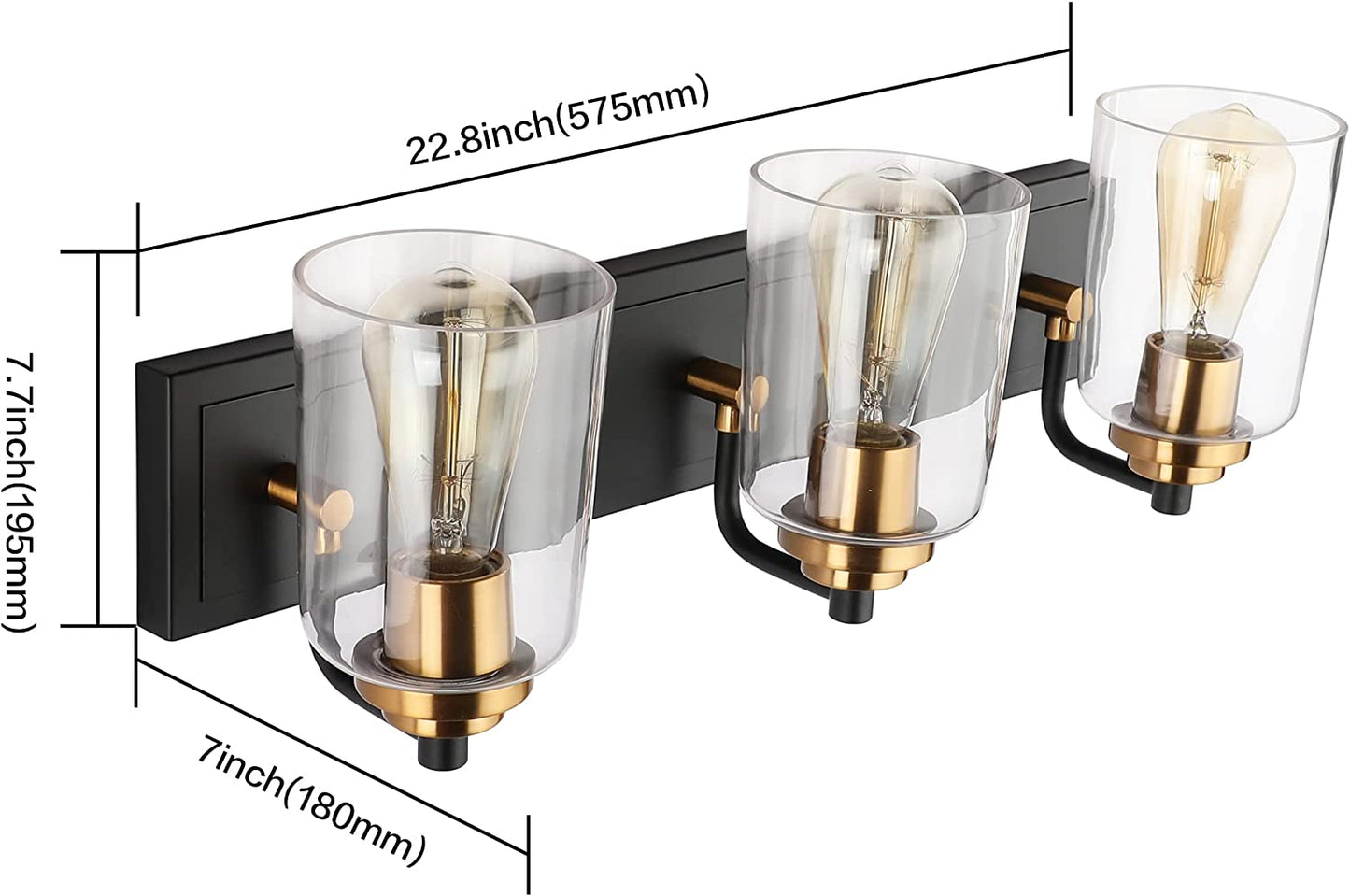 Bathroom Vanity Light Fixtures over Mirror Vintage Bathroom Light Fixture Glass Globe Matt Black and Bronze 3 Lights
