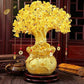 Feng Shui Citrine/Yellow Crytal Money Tree with Chinese Dragon Pots