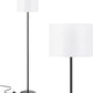 LED Floor Lamp Simple Design, Modern Floor Lamp with Shade, Tall Lamps for Living Room Bedroom Office Dining Room Kitchen, Black Pole Lamp with Foot Switch(Without Bulb)