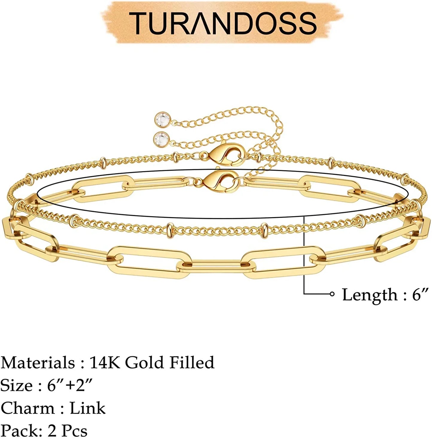 Dainty Gold Bracelets for Women, 14K Gold Filled Adjustable Layered Bracelet Cute Evil Eye Oval Chain Pearl Bar Turtle Gold Bracelets for Women Jewelry