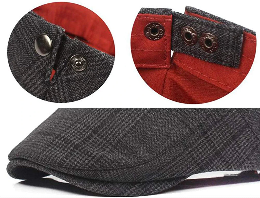 2 Pack Men'S Cotton Flat Cap Ivy Gatsby Newsboy Hat