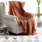 Boho Throw Blanket for Couch-Soft Throw Blanket for Christmas,Cozy Farmhouse Waffle Throw,Small Lightweight Blankets & Throws for Bed,Chair,Sofa,Living Room,Home Decor(Orange Rust, 50*60'')