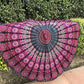 round Beach Tapestry Purple Mandala Throw/Boho Hippie Beach Blanket Roundie/Indian Cotton Bohemian Large round Table Cloth-Home Decor/Yoga Mat Meditation Picnic Rug 69 Inch