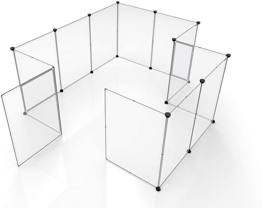 Pet Playpen, Portable Large Plastic Yard Fence Small Animals, Puppy Kennel Crate Fence Tent, 28 X 20 Inch, White, 12 Panels