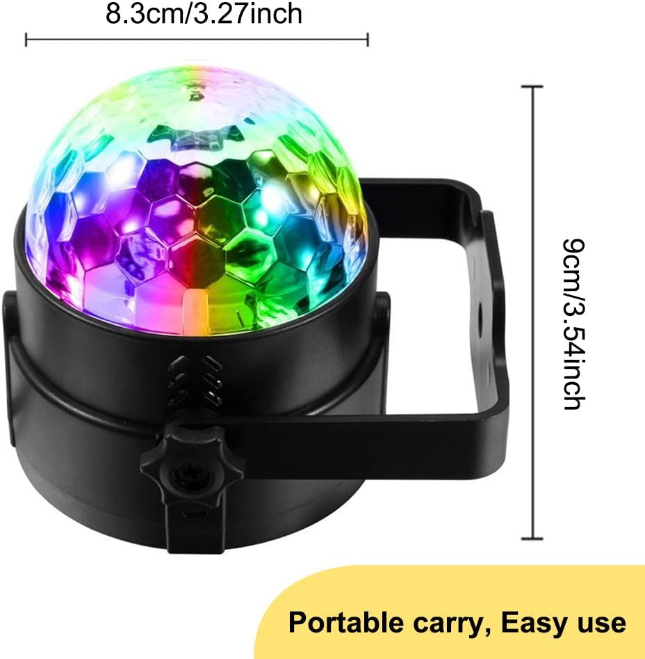 [2-Pack] Sound Activated Party Lights with Remote Control Dj Lighting, RGB Disco Ball Light, Strobe Lamp 7 Modes Stage Par Light for Home Room Dance Parties Bar Karaoke Christmas Wedding Show Club