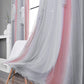 Star Curtains for Girls Bedroom Blackout Curtains for Kids Room Decor Star Hollow Out Princess Curtain Cutout Ombre Striped Lace Window Curtain 1 Panel (42W X 84L, Pink Grey)