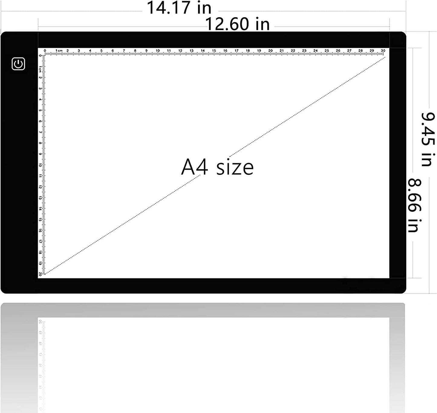A4 Ultra-Thin Portable LED Light Box Tracer USB Power Cable Dimmable Brightness LED Artcraft Tracing Light Pad for Artists Drawing Sketching Animation Stencilling X-Rayviewing