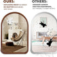 Arched Wall Mirror 20"X30" Wall-Mounted Mirror with Wood Frame, Bathroom Mirror Arch Mirror for Bedroom Living Room Entryway, Dark Walnut