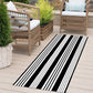 Hallway Runner Rug 2'X6', Black/White Rug Machine Washable Striped Kitchen Rug Runner Cotton Woven Indoor/Outdoor Rugs Laundry Room Rug Entryway Rug for Farmhouse/Bedroom/Bathroom