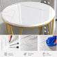 Faux Marble Side Table X-Shape Round End Table Modern Small Accent Home Decor for Living Room Black/White
