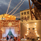 Outdoor String Light 50Feet G40 Globe Patio Lights with 52 Edison Glass Bulbs(2 Spare), Waterproof Connectable Hanging Light for Backyard Porch Balcony Party Decor, E12 Socket Base, Black