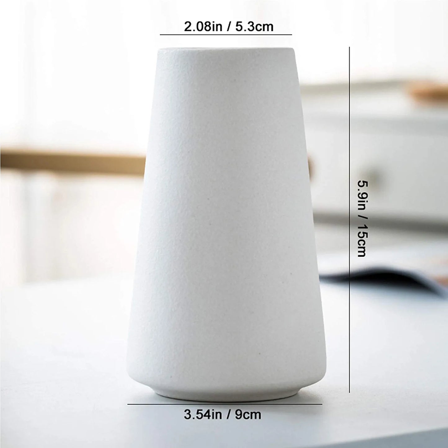Ceramic Vase - Flower Vase Minimalism Style for Modern Table Shelf Home Decor, Fit for Fireplace Bedroom Kitchen Living Room Centerpieces Office Desk