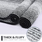 Bathroom Rugs and Mats Sets, 2 Piece Thick Absorbent Chenille Bath Mat Rug Set Non Slip, Soft Shaggy Bath Room Floor Mats for Bathroom, Machine Washable (20" X 47" plus 16" X 24", Black)