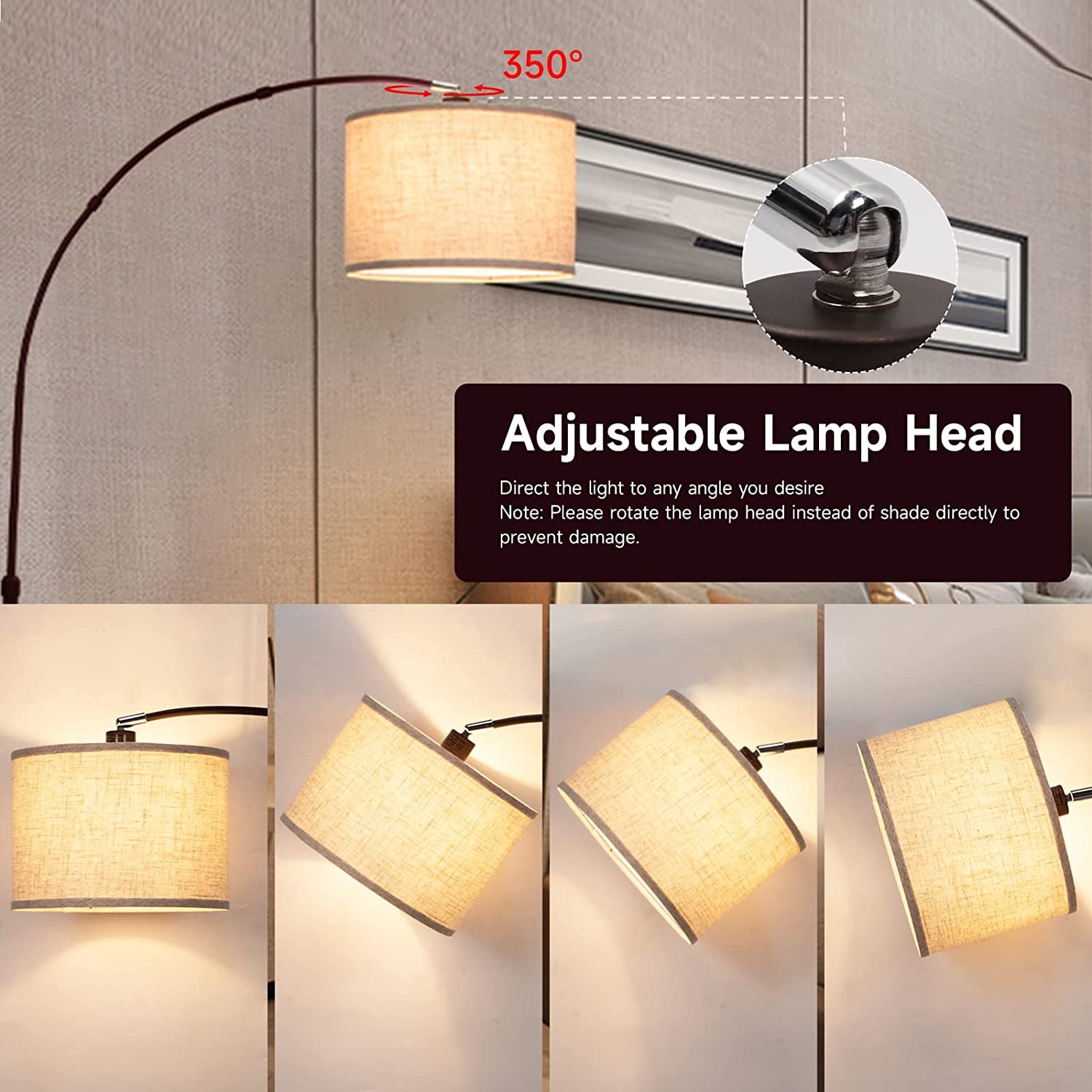 Arc Floor Lamp Fully Dimmable Modern