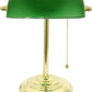 Green Bankers Desk Lamp with Glass Shade by Lightaccents - Traditional Desk Light with Classic Green Glass Shade and Polished Brass Finish