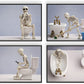Skeleton Bathroom Prints - Skeleton Wall Art , Skeleton Bathroom Decor - Funny Bathroom Art, Funny Bathroom Decor Wall Art, Bathroom Halloween Decor, Hipster Gifts - Set of 4 (8X10) Unframed