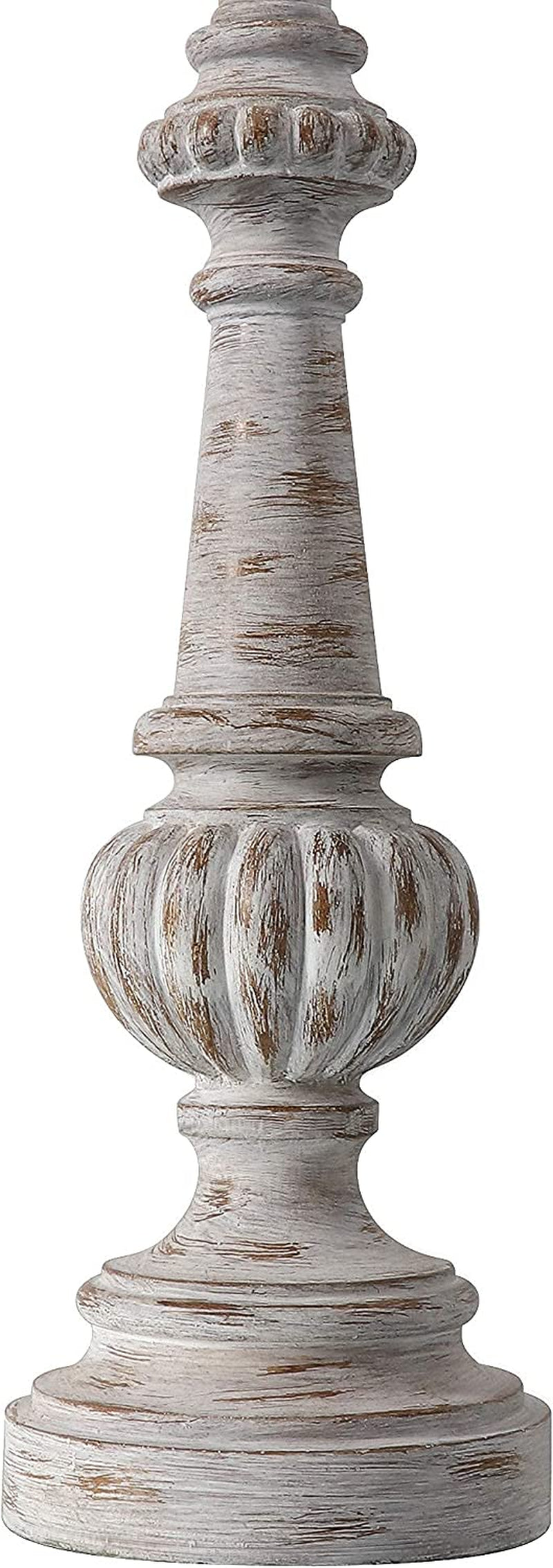 PORTRES 24.5'' Traditional Table Lamp Set of 2 for Living Room Linen Fabric Lampshade Bedside Nightstand Lamps for Bedroom Kids Room Study Room Office Rustic Table Lamps Resin