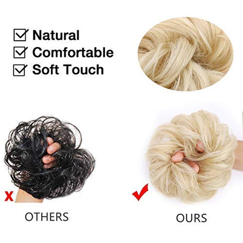 1PCS Messy Hair Bun Hair Scrunchies Extension Curly Wavy Messy Synthetic Chignon for Women Updo Hairpiece