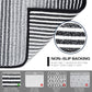 Bathroom Rugs and Mats Sets, 2 Piece Thick Absorbent Chenille Bath Mat Rug Set Non Slip, Soft Shaggy Bath Room Floor Mats for Bathroom, Machine Washable (20" X 47" plus 16" X 24", Black)