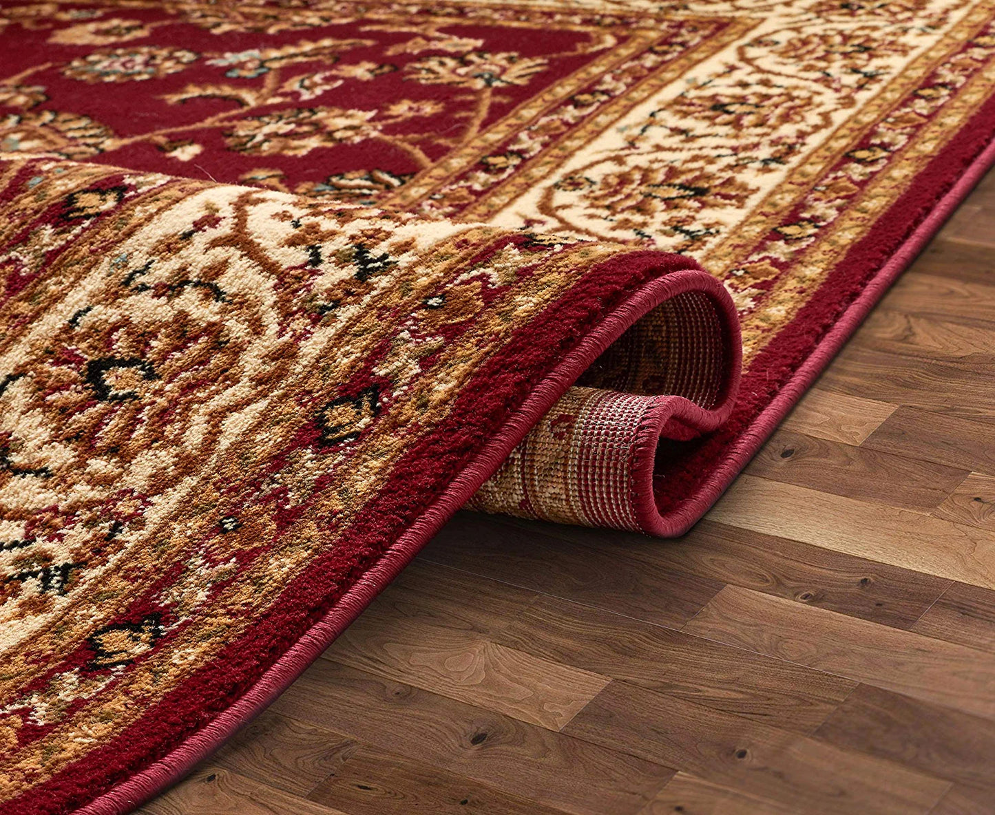 Noble Sarouk Red Persian Floral Oriental Formal Traditional Rug 2X7 (2'3" X 7'3" Runner) Easy to Clean Stain Fade Resistant Shed Free Modern Contemporary Transitional Soft Living Dining Room Rug