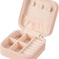 PU Leather Small Jewelry Box, Travel Portable Jewelry Case for Ring, Pendant, Earring, Necklace, Bracelet Organizer Storage Holder Boxes (Pink)