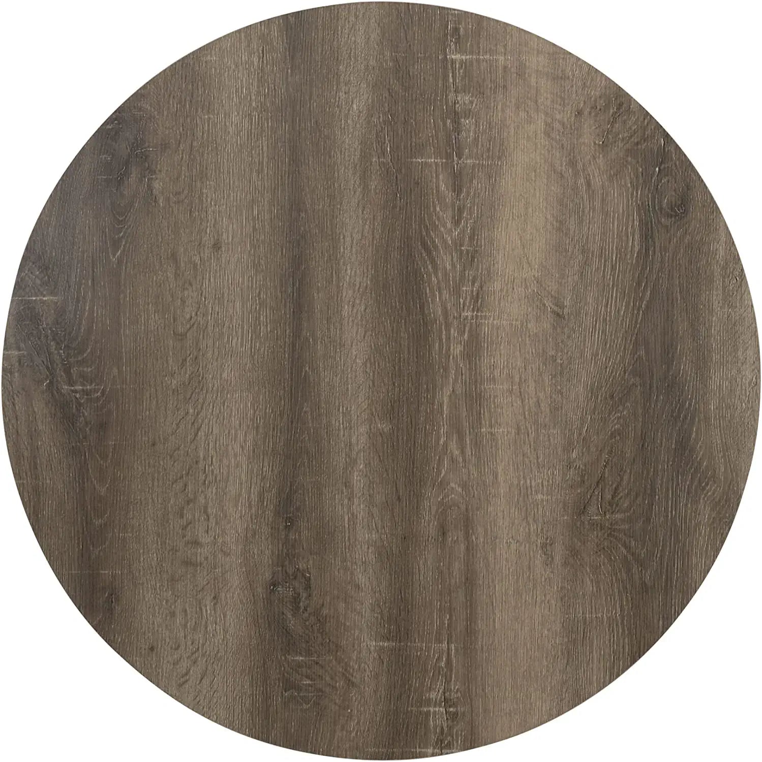 Grey Top Black Frame Ashwood round Coffee Table, 31.5 X 31.5